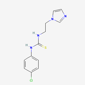 molecular formula C13H15ClN4S B2675578 Thiourea, N-(4-chlorophenyl)-N'-[2-(1H-imidazol-1-yl)ethyl]- CAS No. 219139-36-3