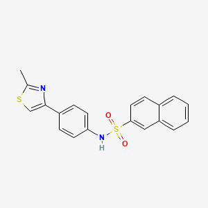 molecular formula C20H16N2O2S2 B2675579 N-[4-(2-methyl-1,3-thiazol-4-yl)phenyl]naphthalene-2-sulfonamide CAS No. 332383-95-6