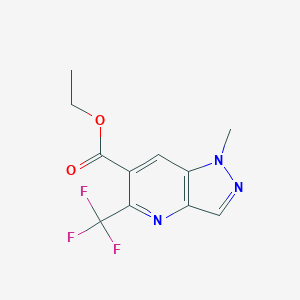 molecular formula C11H10F3N3O2 B2675585 ethyl1-methyl-5-(trifluoromethyl)-1H-pyrazolo[4,3-b]pyridine-6-carboxylate CAS No. 2309463-07-6