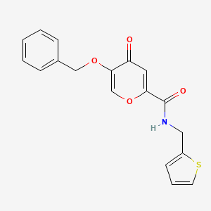 5-(benzyloxy)-4-oxo-N-(thiophen-2-ylmethyl)-4H-pyran-2-carboxamide