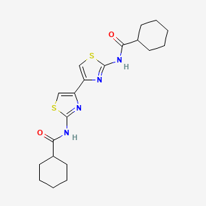 N-[4-[2-(cyclohexanecarbonylamino)-1,3-thiazol-4-yl]-1,3-thiazol-2-yl]cyclohexanecarboxamide