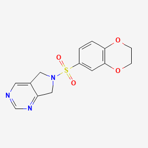 6-((2,3-dihydrobenzo[b][1,4]dioxin-6-yl)sulfonyl)-6,7-dihydro-5H-pyrrolo[3,4-d]pyrimidine