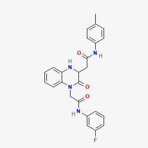 N-(3-fluorophenyl)-2-(2-oxo-3-(2-oxo-2-(p-tolylamino)ethyl)-3,4-dihydroquinoxalin-1(2H)-yl)acetamide