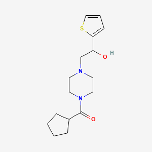 Cyclopentyl(4-(2-hydroxy-2-(thiophen-2-yl)ethyl)piperazin-1-yl)methanone