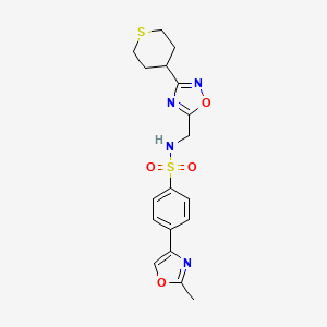 4-(2-methyloxazol-4-yl)-N-((3-(tetrahydro-2H-thiopyran-4-yl)-1,2,4-oxadiazol-5-yl)methyl)benzenesulfonamide