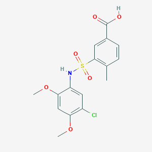 3-[(5-Chloro-2,4-dimethoxyphenyl)sulfamoyl]-4-methylbenzoic acid