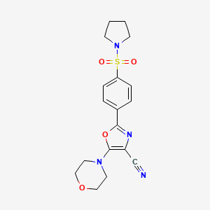 5-(Morpholin-4-yl)-2-[4-(pyrrolidin-1-ylsulfonyl)phenyl]-1,3-oxazole-4-carbonitrile