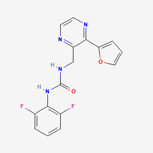molecular formula C16H12F2N4O2 B2675665 1-(2,6-Difluorophenyl)-3-((3-(furan-2-yl)pyrazin-2-yl)methyl)urea CAS No. 2319637-93-7