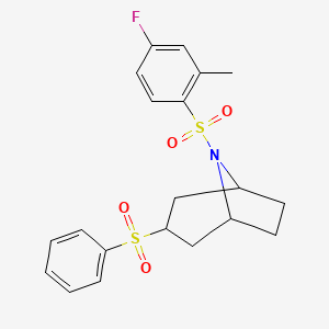 (1R,5S)-8-((4-fluoro-2-methylphenyl)sulfonyl)-3-(phenylsulfonyl)-8-azabicyclo[3.2.1]octane