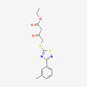 Ethyl 3-oxo-4-((3-(m-tolyl)-1,2,4-thiadiazol-5-yl)thio)butanoate