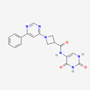 molecular formula C18H16N6O3 B2675683 N-(2,4-dioxo-1,2,3,4-tetrahydropyrimidin-5-yl)-1-(6-phenylpyrimidin-4-yl)azetidine-3-carboxamide CAS No. 2034619-94-6