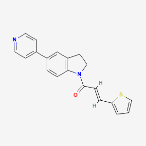(E)-1-(5-(pyridin-4-yl)indolin-1-yl)-3-(thiophen-2-yl)prop-2-en-1-one
