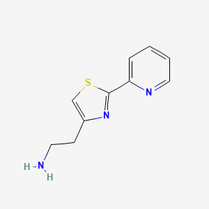 molecular formula C10H11N3S B2675685 2-[2-(pyridin-2-yl)-1,3-thiazol-4-yl]ethan-1-amine CAS No. 938377-79-8