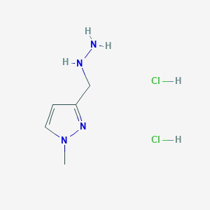 molecular formula C5H12Cl2N4 B2675687 (1-Methylpyrazol-3-yl)methylhydrazine;dihydrochloride CAS No. 2231673-46-2