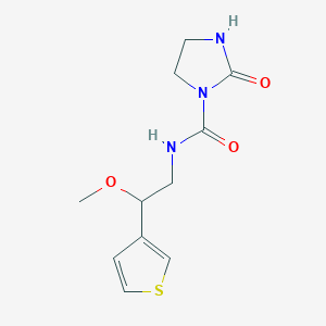 molecular formula C11H15N3O3S B2675695 N-(2-methoxy-2-(thiophen-3-yl)ethyl)-2-oxoimidazolidine-1-carboxamide CAS No. 1796991-75-7