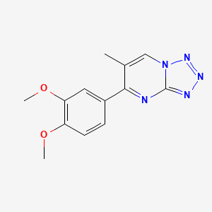 molecular formula C13H13N5O2 B2675700 5-(3,4-Dimethoxyphenyl)-6-methyl[1,2,3,4]tetraazolo[1,5-a]pyrimidine CAS No. 861206-28-2