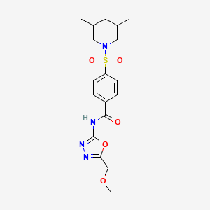 4-(3,5-dimethylpiperidin-1-yl)sulfonyl-N-[5-(methoxymethyl)-1,3,4-oxadiazol-2-yl]benzamide