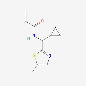 molecular formula C11H14N2OS B2675713 N-[cyclopropyl(5-methyl-1,3-thiazol-2-yl)methyl]prop-2-enamide CAS No. 2094309-95-0