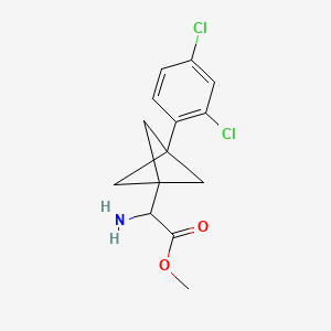molecular formula C14H15Cl2NO2 B2675715 Methyl 2-amino-2-[3-(2,4-dichlorophenyl)-1-bicyclo[1.1.1]pentanyl]acetate CAS No. 2287262-95-5