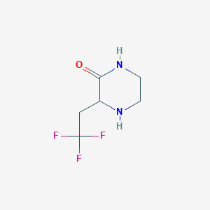 molecular formula C6H9F3N2O B2675724 3-(2,2,2-trifluoroethyl)piperazin-2-one CAS No. 1246548-79-7