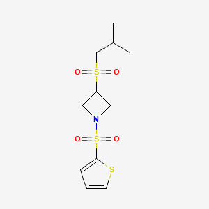 molecular formula C11H17NO4S3 B2675725 3-(Isobutylsulfonyl)-1-(thiophen-2-ylsulfonyl)azetidine CAS No. 1797886-20-4