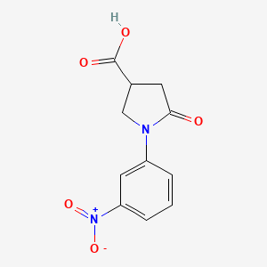 molecular formula C11H10N2O5 B2675759 1-(3-Nitrophenyl)-5-oxopyrrolidine-3-carboxylic acid CAS No. 345297-65-6