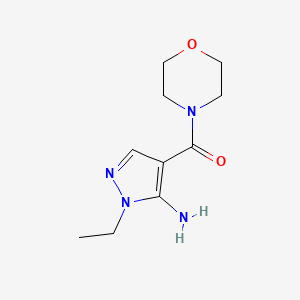 molecular formula C10H16N4O2 B2675763 1-Ethyl-4-(morpholin-4-ylcarbonyl)-1H-pyrazol-5-amine CAS No. 1894669-80-7