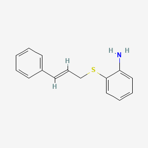 molecular formula C15H15NS B2675765 2-{[(2E)-3-phenylprop-2-en-1-yl]sulfanyl}aniline CAS No. 1408300-21-9