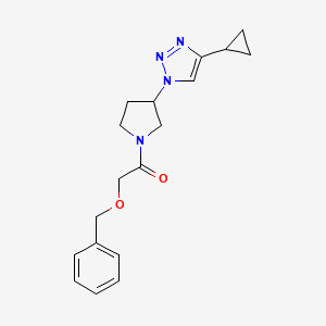 molecular formula C18H22N4O2 B2675767 2-(benzyloxy)-1-(3-(4-cyclopropyl-1H-1,2,3-triazol-1-yl)pyrrolidin-1-yl)ethanone CAS No. 2034418-37-4