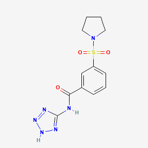 molecular formula C12H14N6O3S B2675768 3-(pyrrolidin-1-ylsulfonyl)-N-(1H-tetrazol-5-yl)benzamide CAS No. 900135-61-7