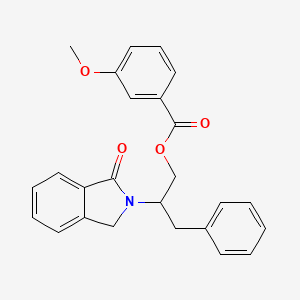 molecular formula C25H23NO4 B2675769 2-(1-oxo-1,3-dihydro-2H-isoindol-2-yl)-3-phenylpropyl 3-methoxybenzenecarboxylate CAS No. 477889-56-8