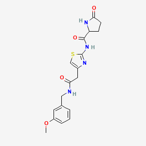 N-(4-(2-((3-methoxybenzyl)amino)-2-oxoethyl)thiazol-2-yl)-5-oxopyrrolidine-2-carboxamide