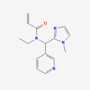 molecular formula C15H18N4O B2675775 N-Ethyl-N-[(1-methylimidazol-2-yl)-pyridin-3-ylmethyl]prop-2-enamide CAS No. 2109263-13-8