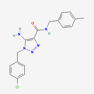 molecular formula C18H18ClN5O B2675776 5-amino-1-(4-chlorobenzyl)-N-(4-methylbenzyl)-1H-1,2,3-triazole-4-carboxamide CAS No. 900013-65-2