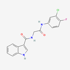 molecular formula C17H13ClFN3O2 B2675792 N-(3-chloro-4-fluorophenyl)-2-[(1H-indol-3-yl)formamido]acetamide CAS No. 1226450-35-6