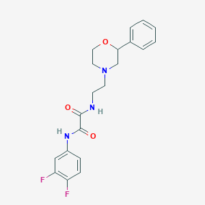 molecular formula C20H21F2N3O3 B2675793 N1-(3,4-difluorophenyl)-N2-(2-(2-phenylmorpholino)ethyl)oxalamide CAS No. 953940-92-6