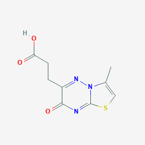 molecular formula C9H9N3O3S B2675813 3-(3-Methyl-7-oxo-7H-thiazolo[3,2-b][1,2,4]triazin-6-yl)propanoic acid CAS No. 16943-35-4