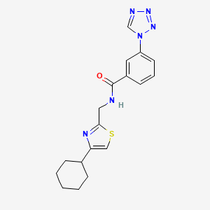 molecular formula C18H20N6OS B2675824 N-((4-cyclohexylthiazol-2-yl)methyl)-3-(1H-tetrazol-1-yl)benzamide CAS No. 2034489-53-5