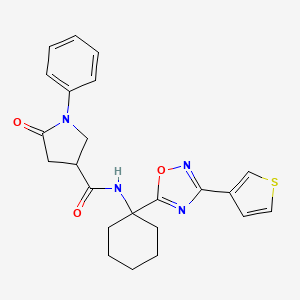 5-oxo-1-phenyl-N-{1-[3-(3-thienyl)-1,2,4-oxadiazol-5-yl]cyclohexyl}pyrrolidine-3-carboxamide