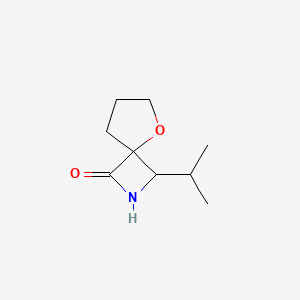 molecular formula C9H15NO2 B2675880 3-(Propan-2-yl)-5-oxa-2-azaspiro[3.4]octan-1-one CAS No. 1820716-61-7