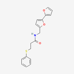 molecular formula C18H17NO3S B2675884 N-({[2,2'-bifuran]-5-yl}methyl)-3-(phenylsulfanyl)propanamide CAS No. 2097915-27-8