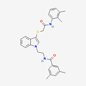 molecular formula C29H31N3O2S B2675898 N-(2-(3-((2-((2,3-dimethylphenyl)amino)-2-oxoethyl)thio)-1H-indol-1-yl)ethyl)-3,5-dimethylbenzamide CAS No. 532974-37-1