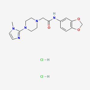 molecular formula C17H23Cl2N5O3 B2675914 N-(2H-1,3-benzodioxol-5-yl)-2-[4-(1-methyl-1H-imidazol-2-yl)piperazin-1-yl]acetamide dihydrochloride CAS No. 1351616-95-9