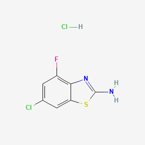 molecular formula C7H5Cl2FN2S B2675935 6-Chloro-4-fluoro-1,3-benzothiazol-2-amine hydrochloride CAS No. 1609395-77-8