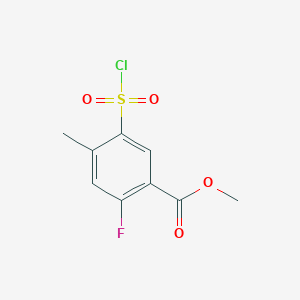 molecular formula C9H8ClFO4S B2675944 Methyl 5-(chlorosulfonyl)-2-fluoro-4-methylbenzoate CAS No. 1539059-45-4