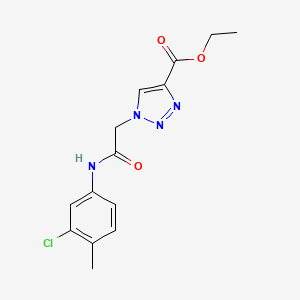 molecular formula C14H15ClN4O3 B2675945 ethyl 1-{2-[(3-chloro-4-methylphenyl)amino]-2-oxoethyl}-1H-1,2,3-triazole-4-carboxylate CAS No. 902482-39-7