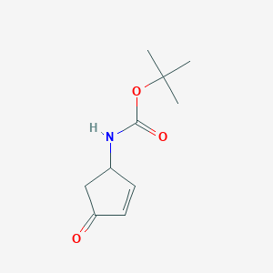 molecular formula C10H15NO3 B2675957 tert-butyl N-(4-oxocyclopent-2-en-1-yl)carbamate CAS No. 657396-97-9