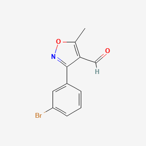 molecular formula C11H8BrNO2 B2675998 3-(3-Bromophenyl)-5-methyl-isoxazole-4-carbaldehyde CAS No. 869496-65-1