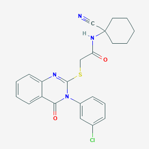 molecular formula C23H21ClN4O2S B2676003 2-[3-(3-chlorophenyl)-4-oxoquinazolin-2-yl]sulfanyl-N-(1-cyanocyclohexyl)acetamide CAS No. 850477-94-0