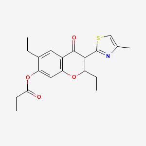 2,6-diethyl-3-(4-methylthiazol-2-yl)-4-oxo-4H-chromen-7-yl propionate